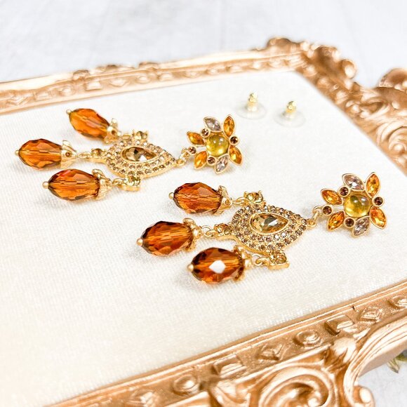 Teardrop Amber Earrings, Amber Drop Earrings, Baltic Gemstone Earrings - Picture 5 of 10